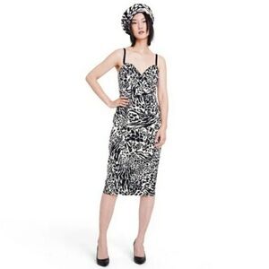 Asymmetrical Black and White Dress